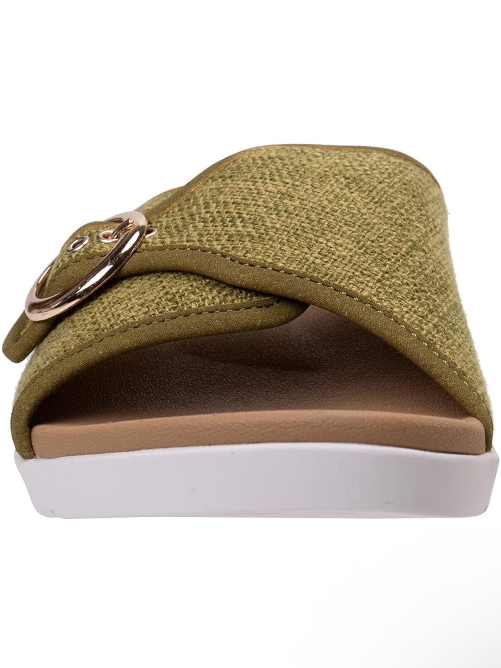 Revitalign Olive Green Slide Sandal with Buckle Accent - Women's Casual Slip-On - Picture 2 of 8
